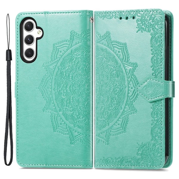 Mandala Samsung Galaxy A25 læderetui - Grøn