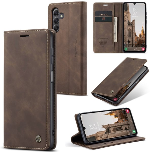 CaseMe Samsung Galaxy A15 vintage etui - Kaffe