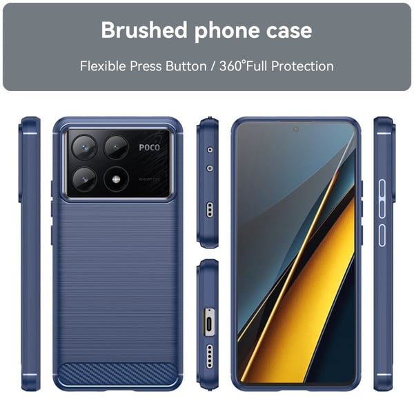 Carbon Flex Xiaomi Poco X6 Pro / Xiaomi Redmi K70E deksel - Blå