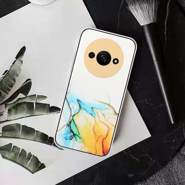 Marmordesign Xiaomi Redmi A3 deksel - Gul