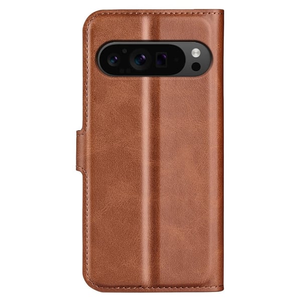 Skinn-etui i lommebok-stil for Google Pixel 9 Pro XL - Lysebrun