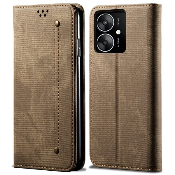 Jeans Xiaomi Poco M6 / Xiaomi Redmi 13C / Xiaomi Redmi 13R flip etui - Khaki