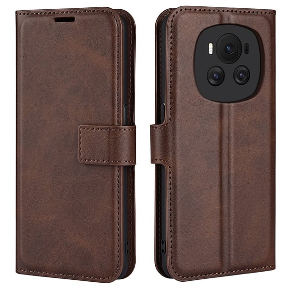 Skinn-etui i lommebok-stil for Honor Magic 6 - Brun