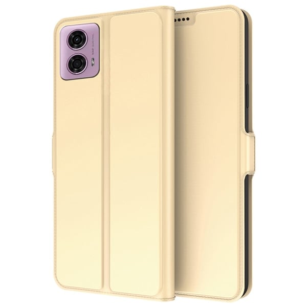 Glatt og tynt premium PU-skinnetui for Motorola Moto G24 - Gull