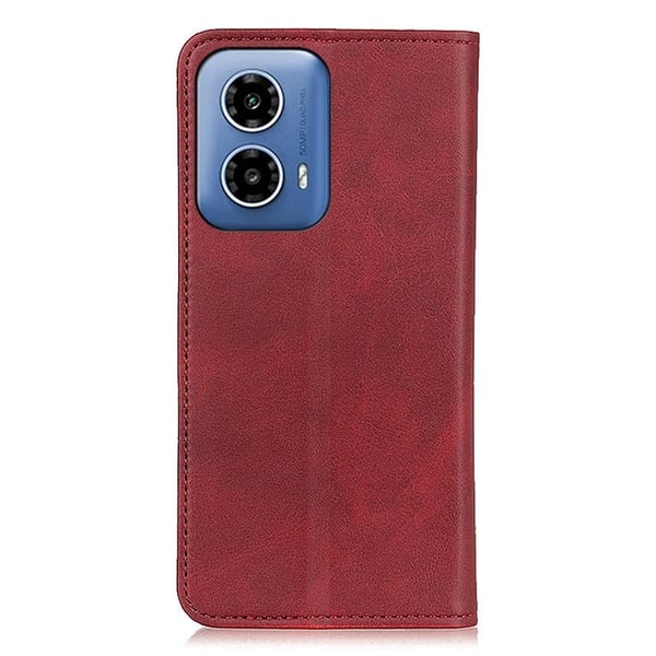 Skinn-etui i lommebok-stil for Motorola Moto G34 - Rød