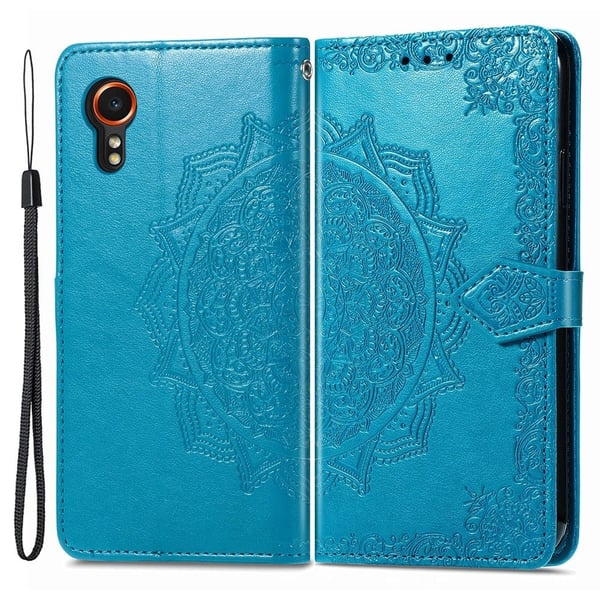Mandala Samsung Galaxy Xcover 7 læderetui - Blå Mandala Samsung Galaxy Xcover 7 læderetui - Blå