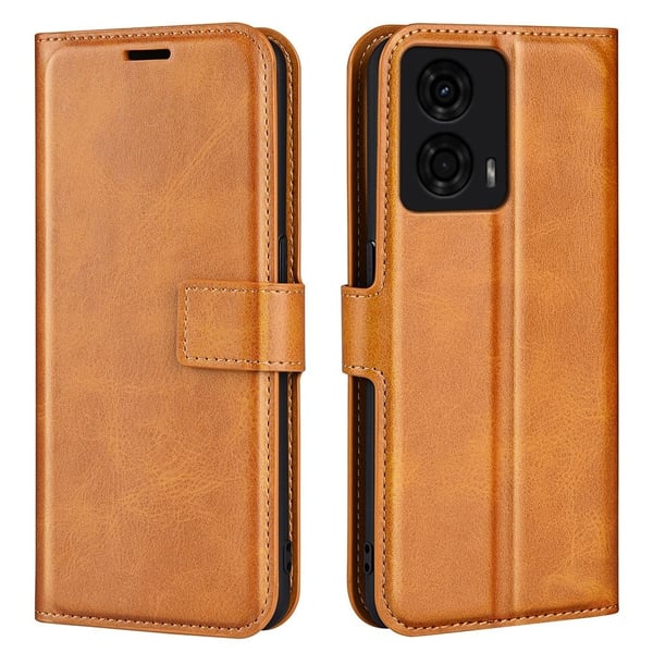 Skinn-etui i lommebok-stil for Motorola Moto G24 - Gul