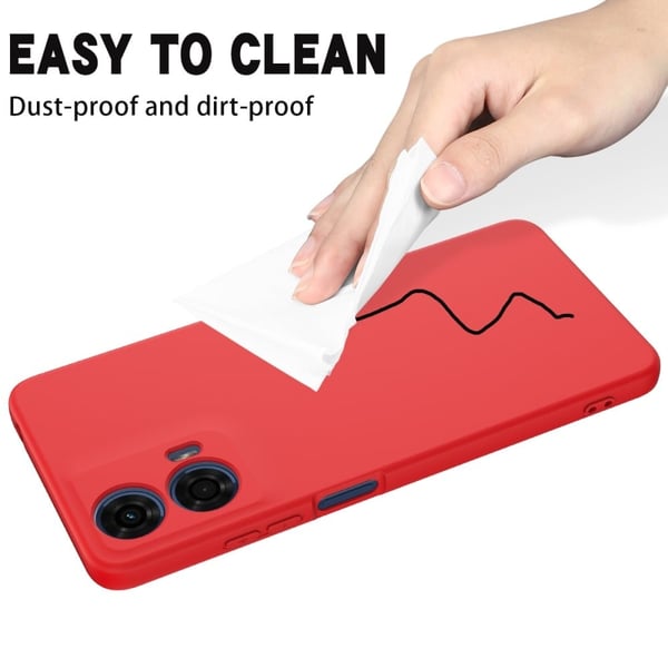 Matt flytende silikondeksel for Motorola Moto G24 Power - Rød