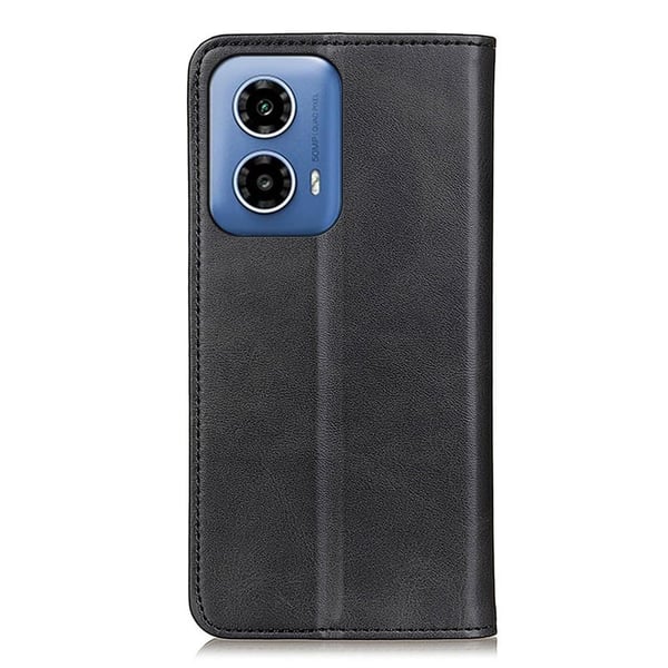 Skinn-etui i lommebok-stil for Motorola Moto G34 - Svart