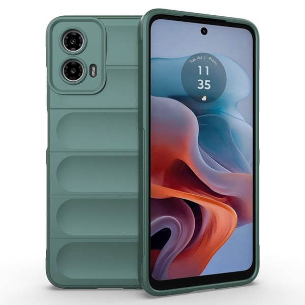 Blødt grebsformet Motorola Moto G34 cover - Grøn
