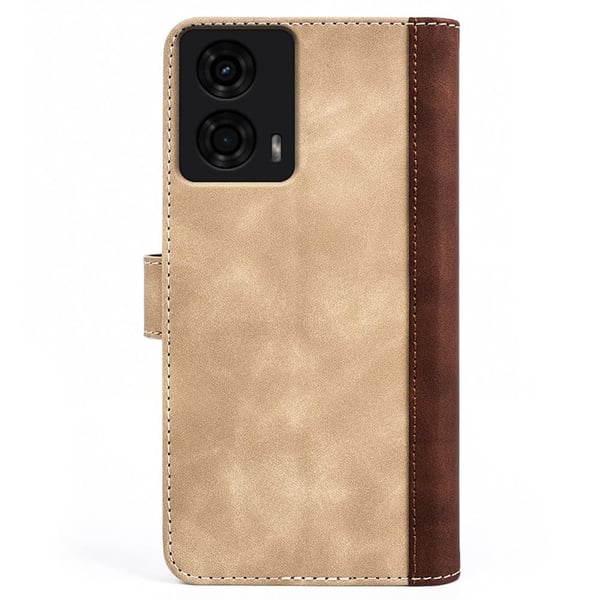Tofarget lærdeksel for Motorola Moto G24 - Gul