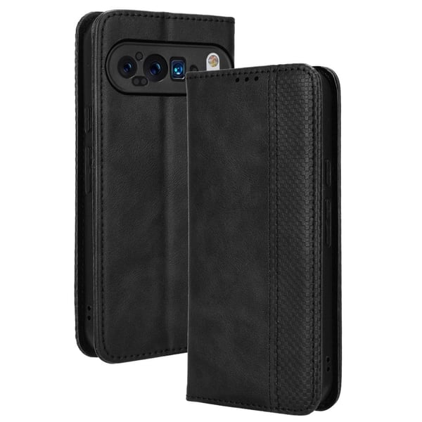 Bofink Vintage Google Pixel 9 lærveske - Svart