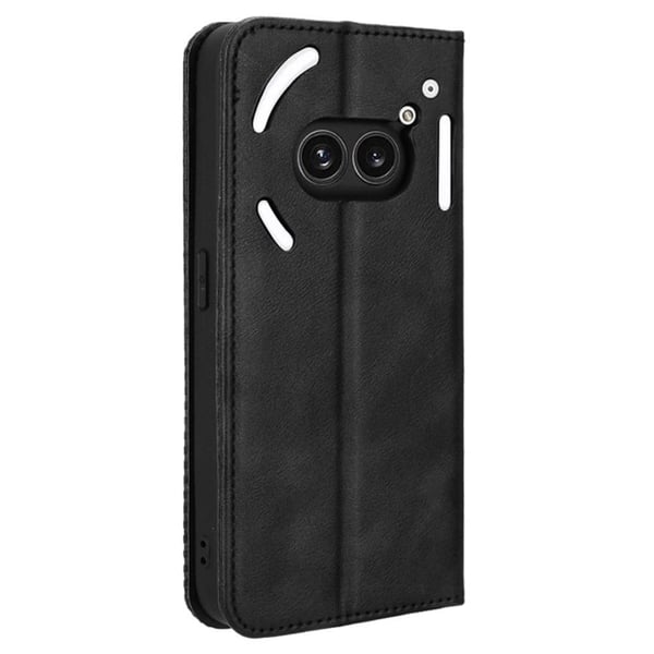 Bofink Vintage Nothing Phone (2a) lærveske - Svart