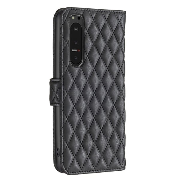 Rhombus mat Sony Xperia 10 VI flip etui - Sort