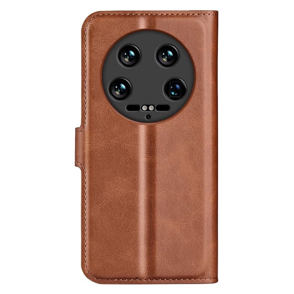 Skinn-etui i lommebok-stil for Xiaomi 14 Ultra - Lysebrun