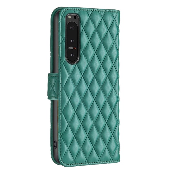 Rombemønster, matt flip-deksel for Sony Xperia 10 VI - Grønn