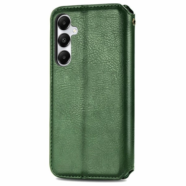 Skinn-etui med stilfult rombeavtrykk for Samsung Galaxy A55 - Grønn