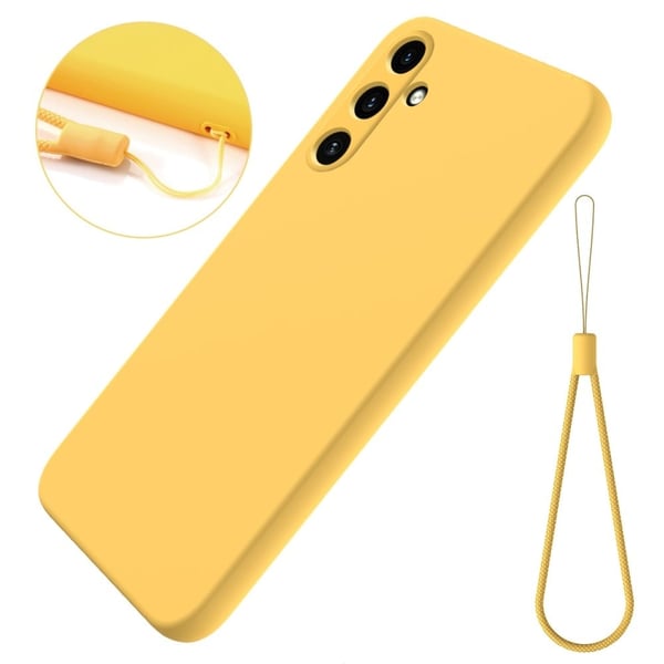 Matt flytende silikondeksel for Samsung Galaxy M15 - Gul