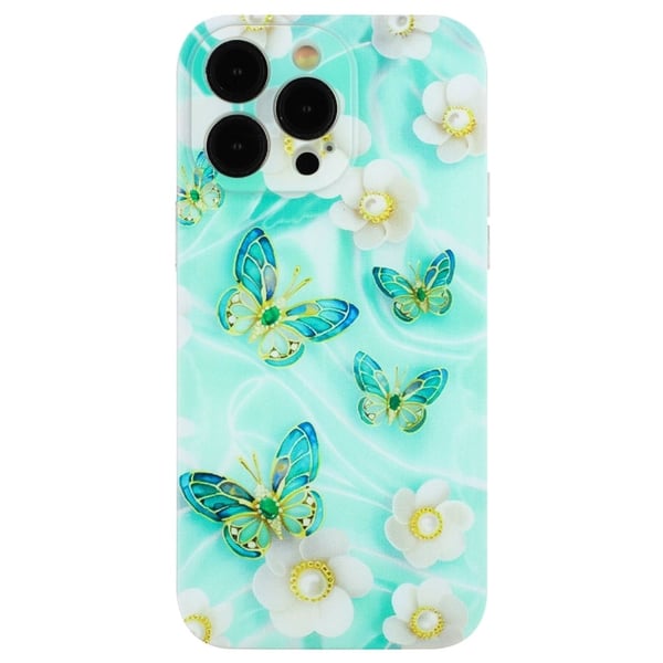 Deco iPhone 14 Pro cover - Sommerfugl Og Blomst