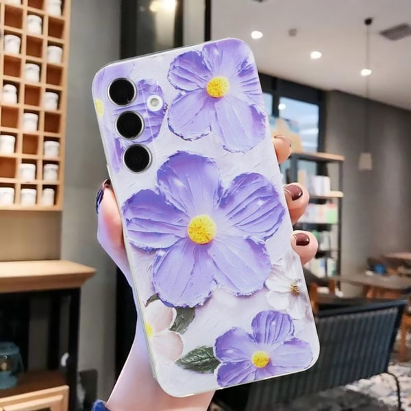 Deco Samsung Galaxy A55 deksel - Lilla Blomst