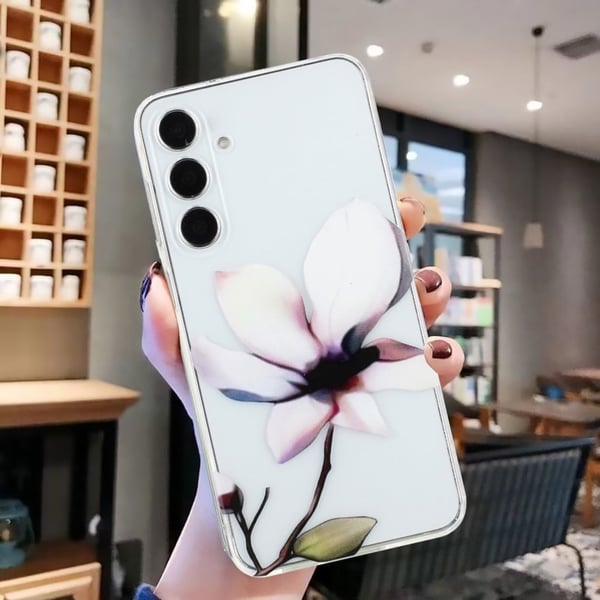 Deco Samsung Galaxy S23 FE cover - Hvid Blomst