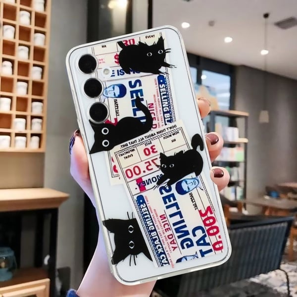 Deco Samsung Galaxy S24 Plus deksel - Svart Katt