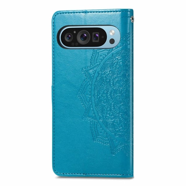 Mandala Google Pixel 9 Pro XL nahkakotelo - Sininen