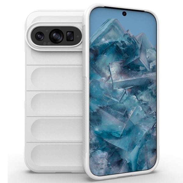 Mjukt greppformat Google Pixel 9 skal - Vit