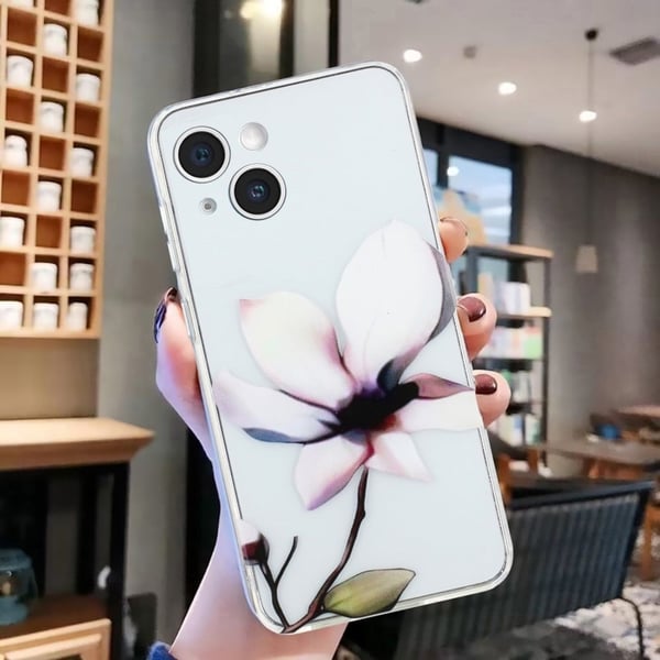 Deco iPhone 14 Plus kotelot - Valkoinen Kukka