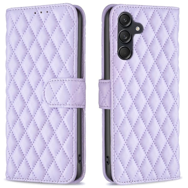 Rombemønster, matt flip-deksel for Samsung Galaxy M55 - Lilla