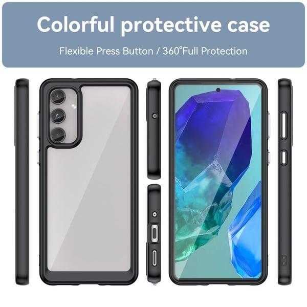 Samsung Galaxy M55 älykäs akryylikansi - Musta