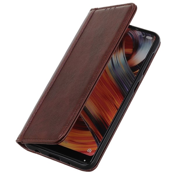 iPhone 16 Pro Max ægte læderetui med magnetisk lukning - Brun