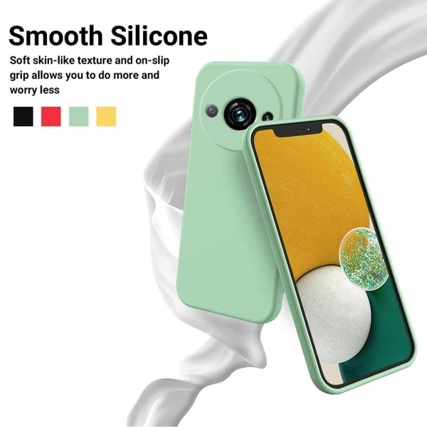 Matt flytende silikondeksel for Xiaomi Redmi A3 / Xiaomi Poco C61 - Grønn