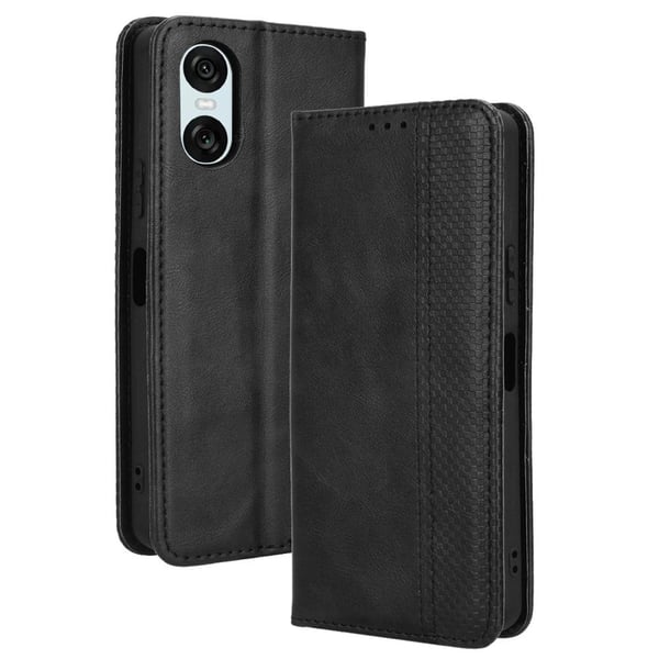 Bofink Vintage Sony Xperia 10 VI nahkakotelo - Musta