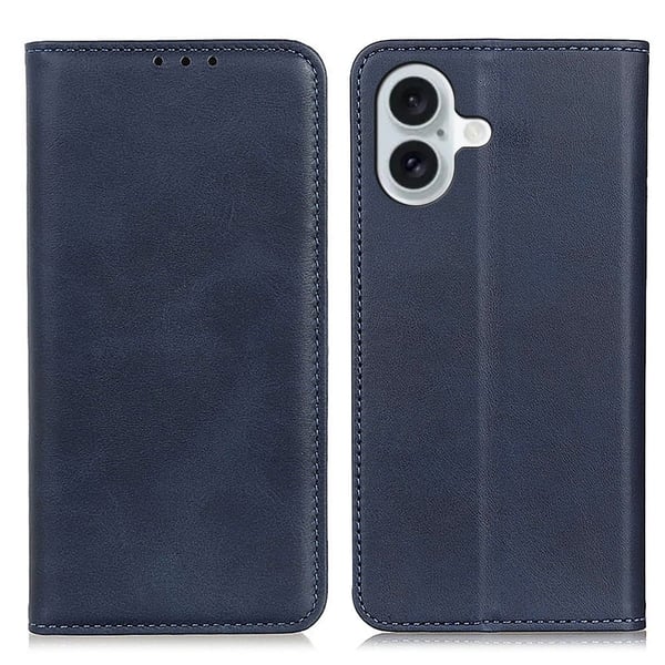 iPhone 16 nahkainen lompakokkotelo - Sininen iPhone 16 nahkainen lompakokkotelo - Sininen