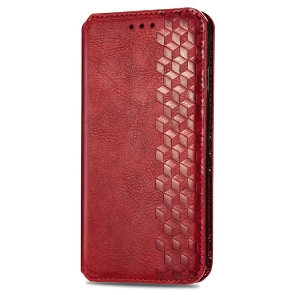 Skinn-etui med stilfult rombeavtrykk for Sony Xperia 1 VI - Rød