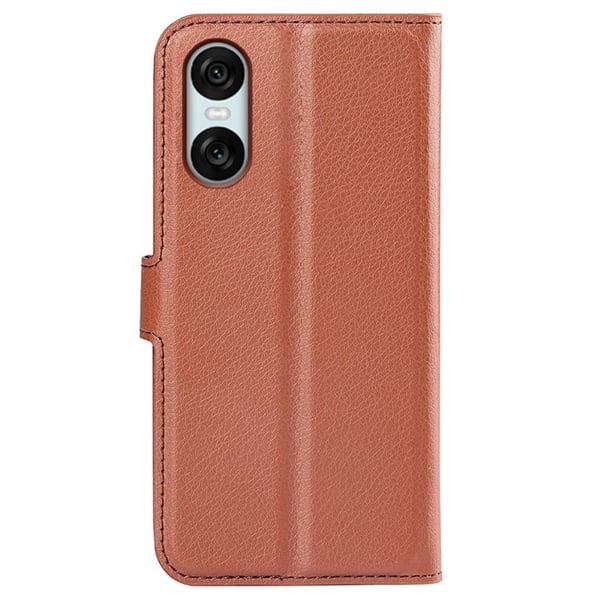 Klassisk Sony Xperia 10 VI flip etui - Brun