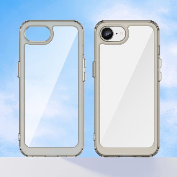 iPhone 16e smart akryl cover - Gennemsigtig Grå
