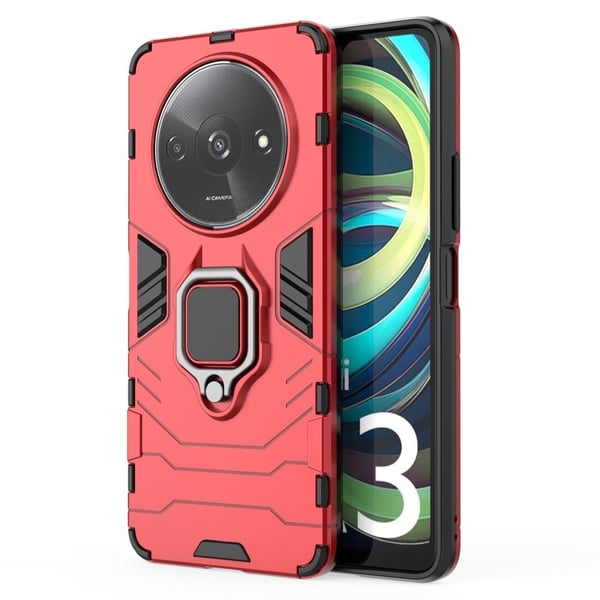 Støtsikkert Xiaomi Redmi A3 / Xiaomi Poco C61 Panther-telefonetui - Rød