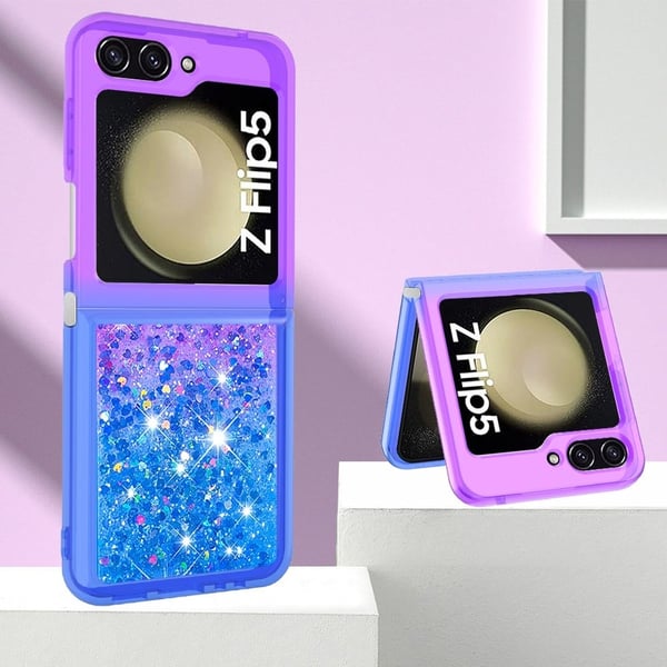 Princess Samsung Galaxy Z Flip5 deksel - Lilla / Himmelblå