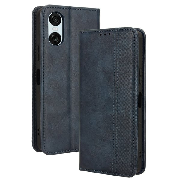 Bofink Vintage Sony Xperia 10 VI lærveske - Blå