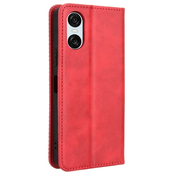 Bofink Vintage Sony Xperia 10 VI lærveske - Rød