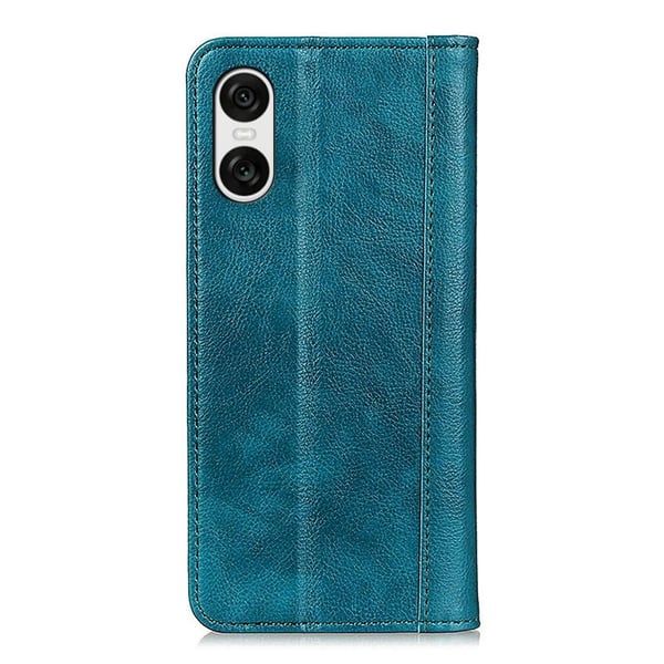 Ekte lærdeksel med magnetisk lukking for Sony Xperia 10 VI - Grønn