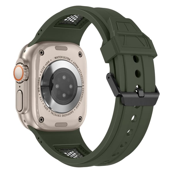 Fleksibel klokkerem til Apple Watch Series 49mm - 45mm - 44mm - 42mm - Militærgrønn + Svart