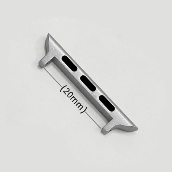 1 par Apple Watch Series 41mm - 40mm - 38mm, 20mm adapter i rustfrit stål - Sølv