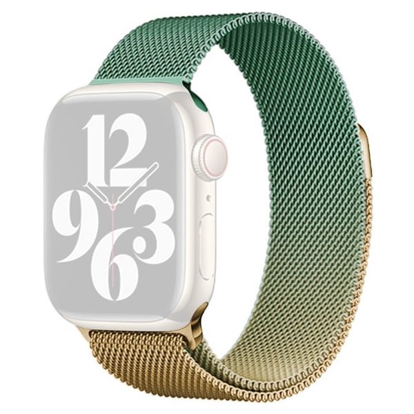 Apple Watch Series 41mm - 40mm - 38mm kellonauha Gradientti magneettiranneke - Kulta + Vaaleanvihreä