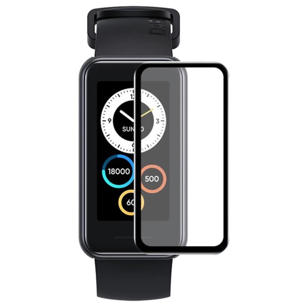 1-pakning 3D buet skjermbeskytter Realme Band 2 ripebestandig HD Black Edge Soft Film