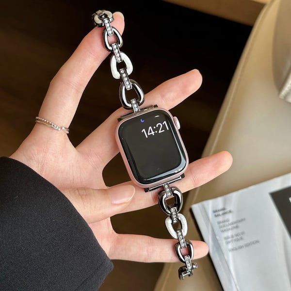 Apple Watch Series 41 mm - 40 mm - 38 mm metallklokkearmbånd i sinklegering - Svart