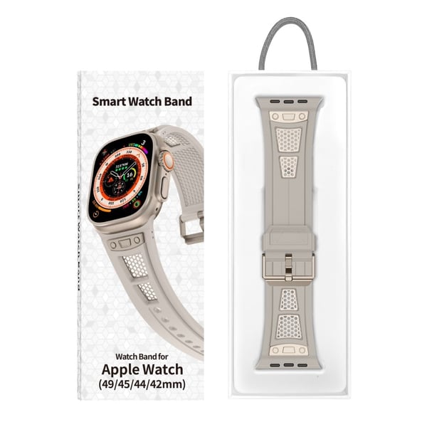 Fleksibel klokkerem til Apple Watch Series 49mm - 45mm - 44mm - 42mm - Stjernelys + Titan