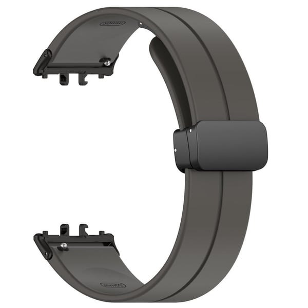 Samsung Galaxy Fit3 SM-R390 Silikonrem Erstatningsklokkerem med sammenleggbar spenne - Mørkegrå